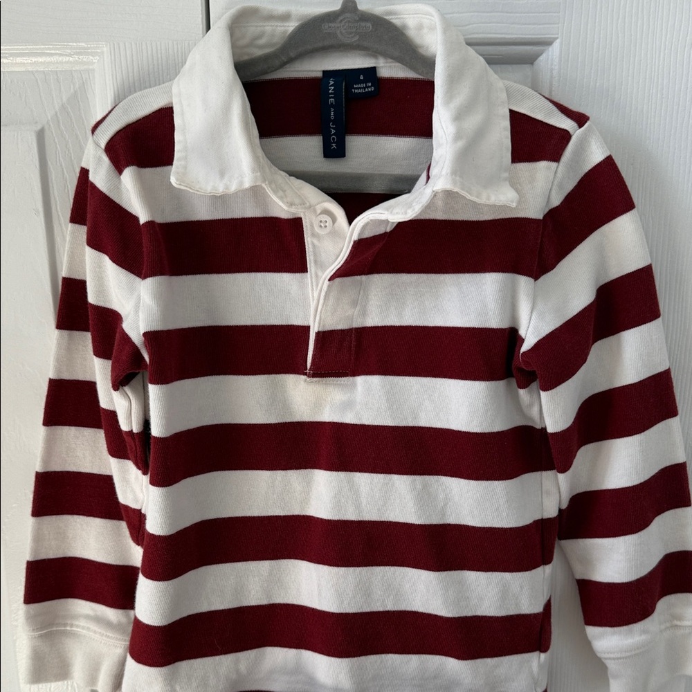 Janie and Jack Striped Polo - Red and White